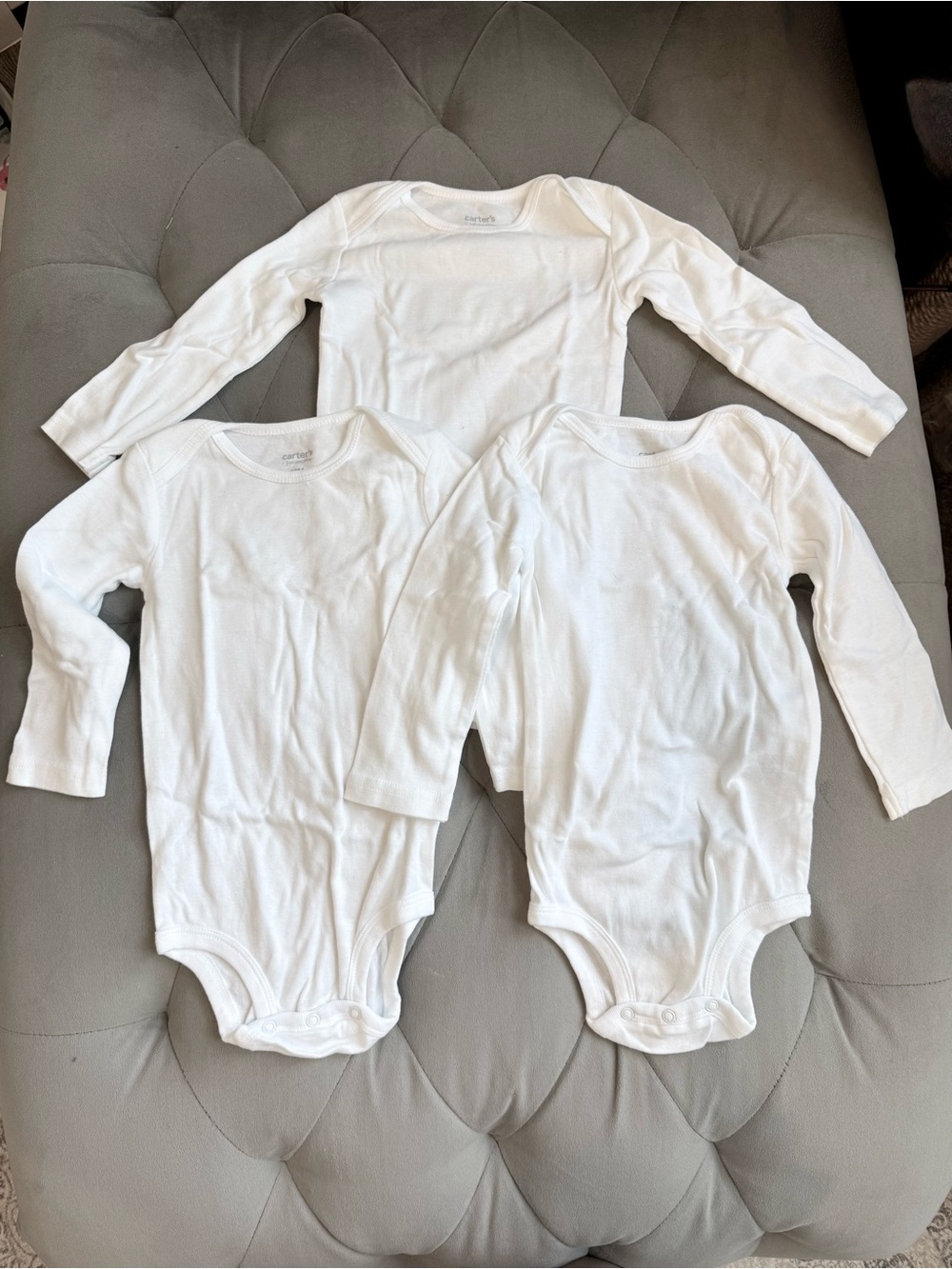 Carter's baby White cotton Long-Sleeve Bodysuits, Pack of 3 - size 18M - NWOT